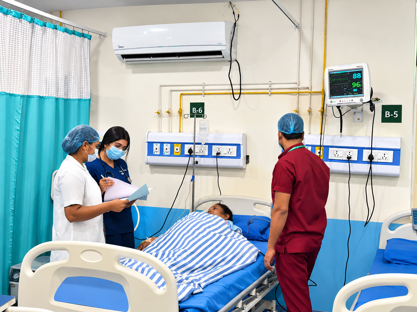 Bright Hospital Ward Bedside Care