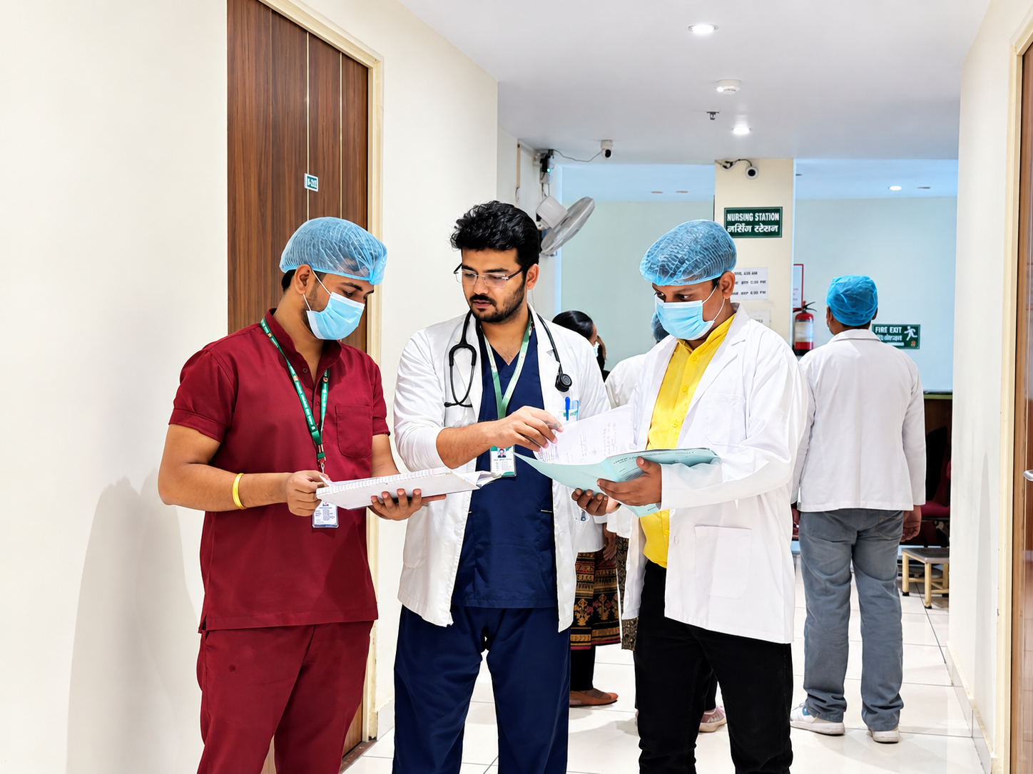 Hospital Team Reviewing Patient Charts