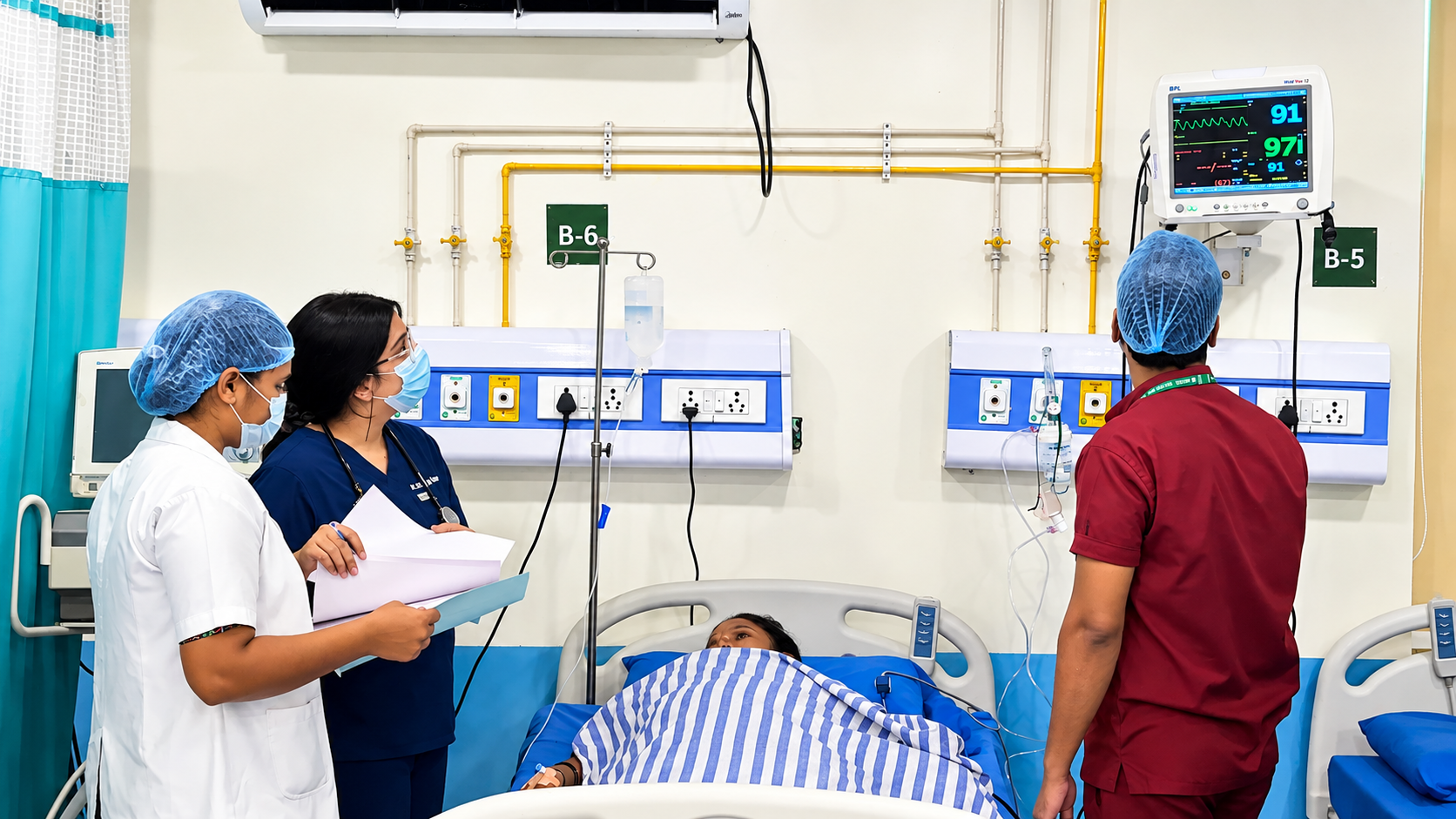 Modern Hospital ICU Bedside Scene